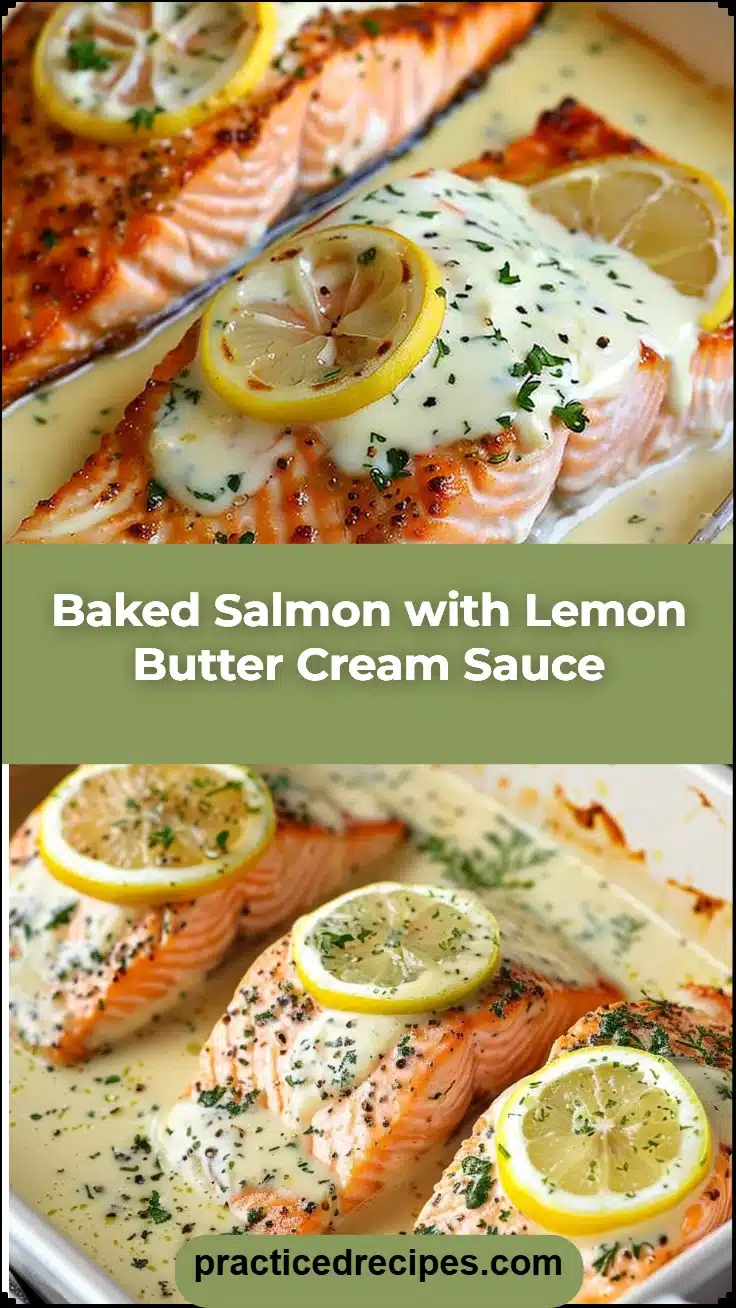 Baked Salmon with Lemon Butter Cream Sauce