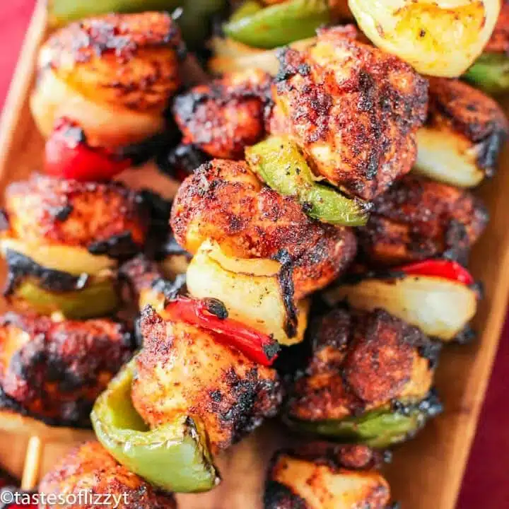Delicious BBQ Chicken Skewers grilled to perfection with vibrant vegetables