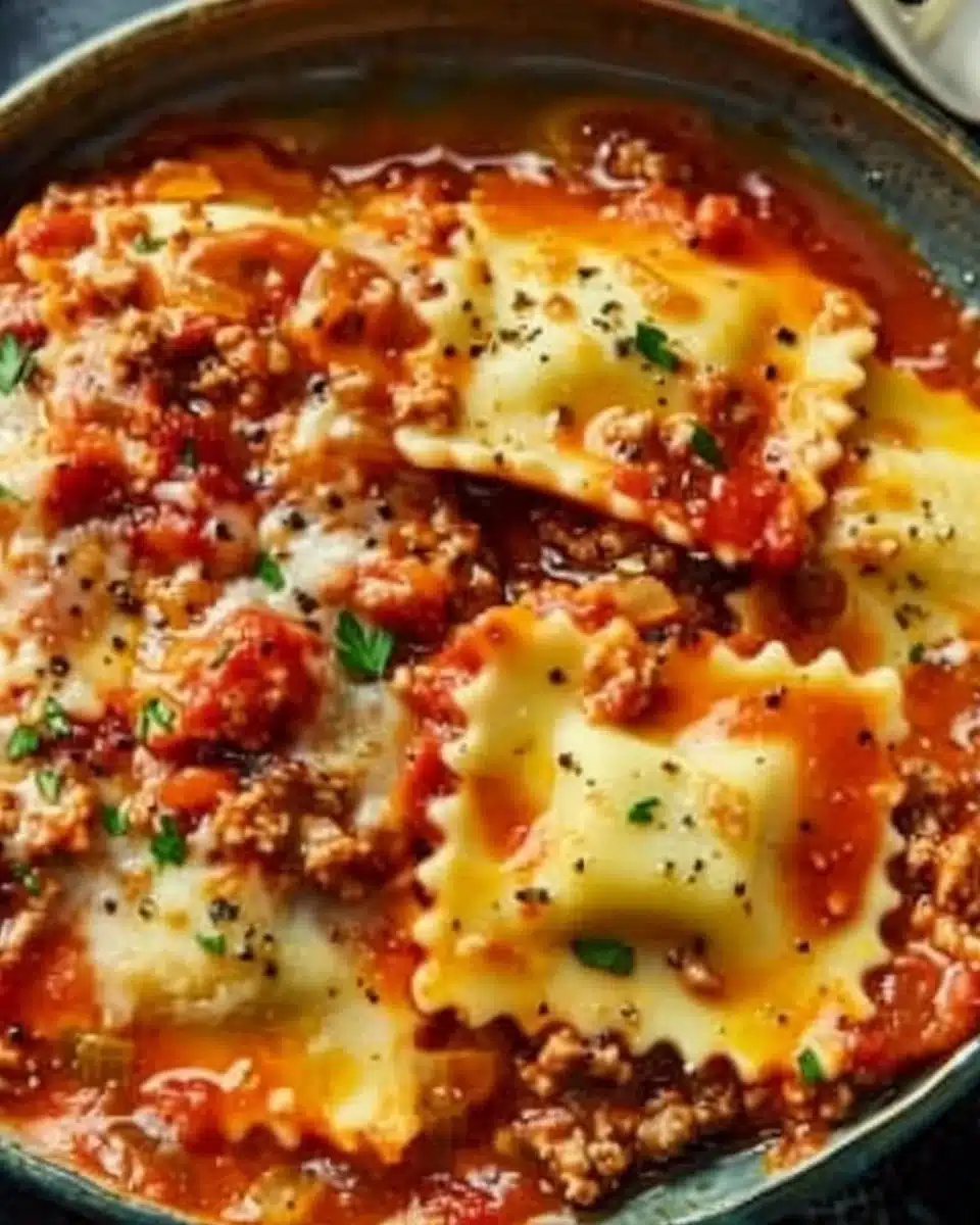 Crockpot Ravioli Lasagna