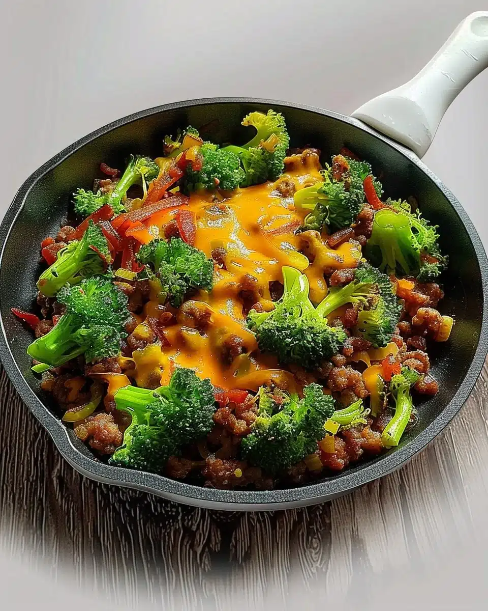 Keto Hamburger Broccoli Skillet