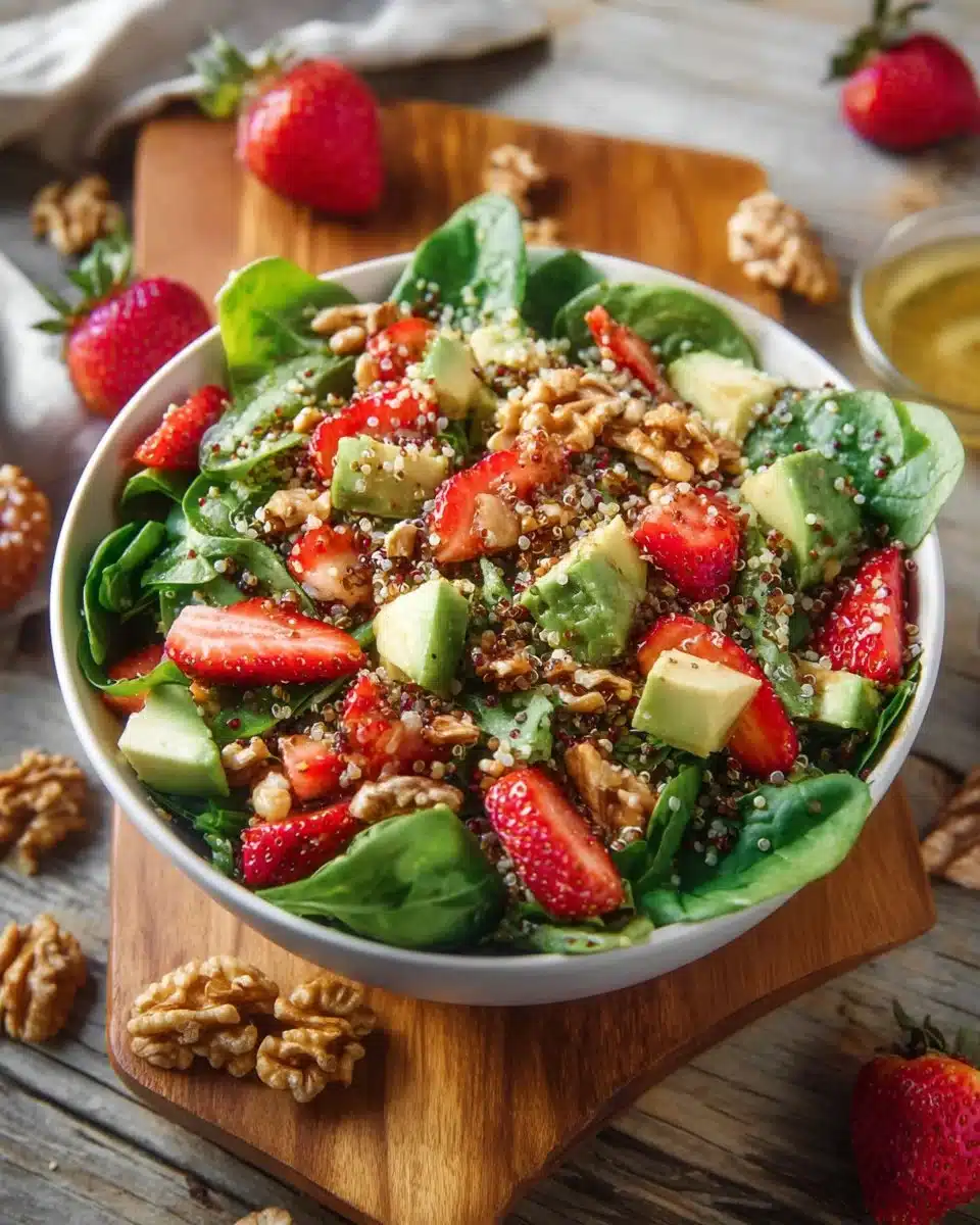 Avocado Strawberry Spinach Salad