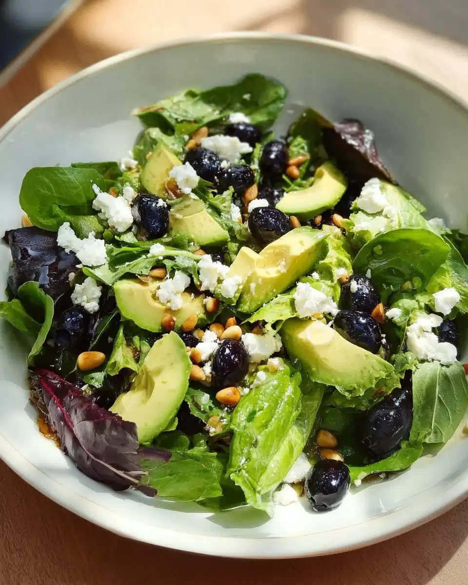Goat Cheese Salad with Blueberries & Spring Mix