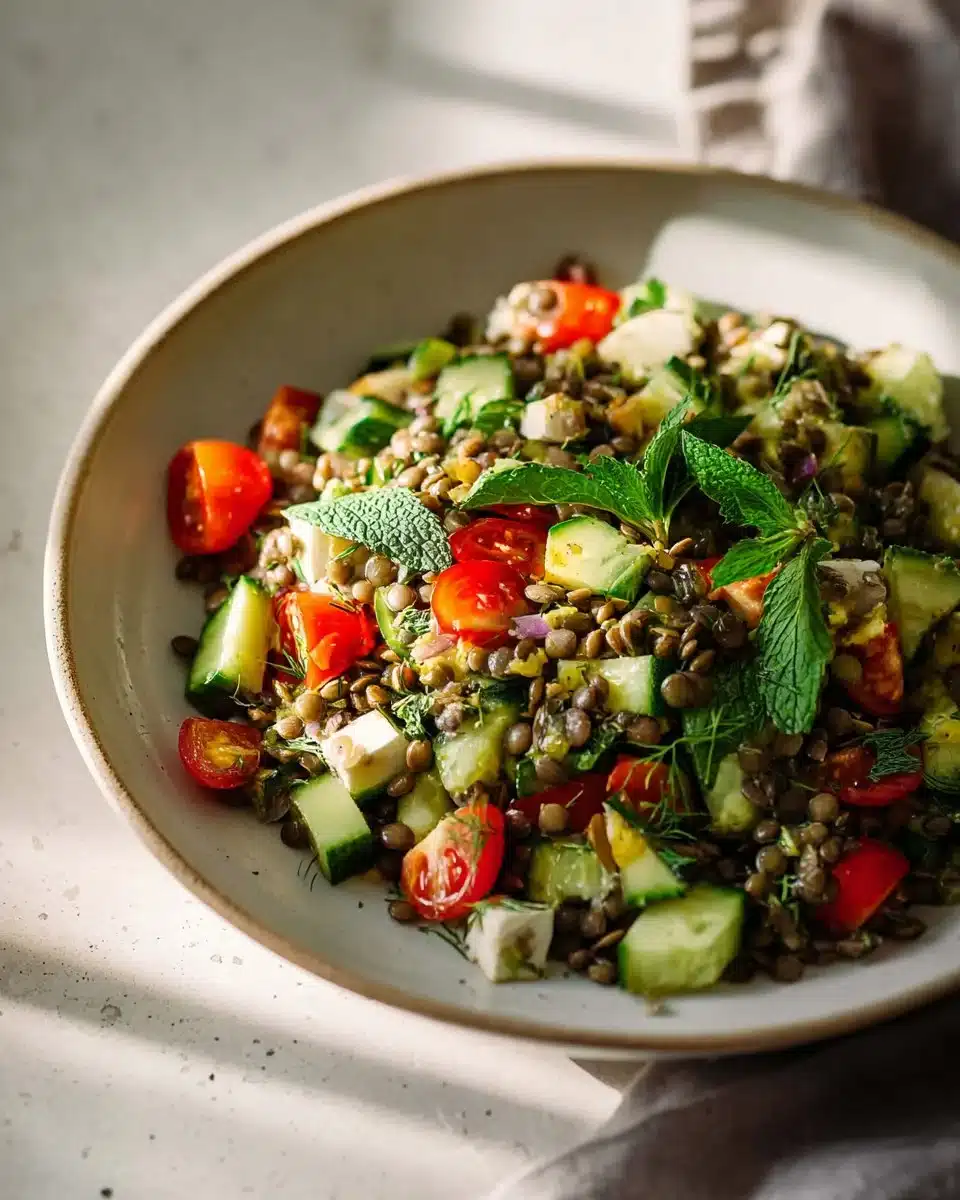 Mediterranean Lentil Salad with Feta and Mint