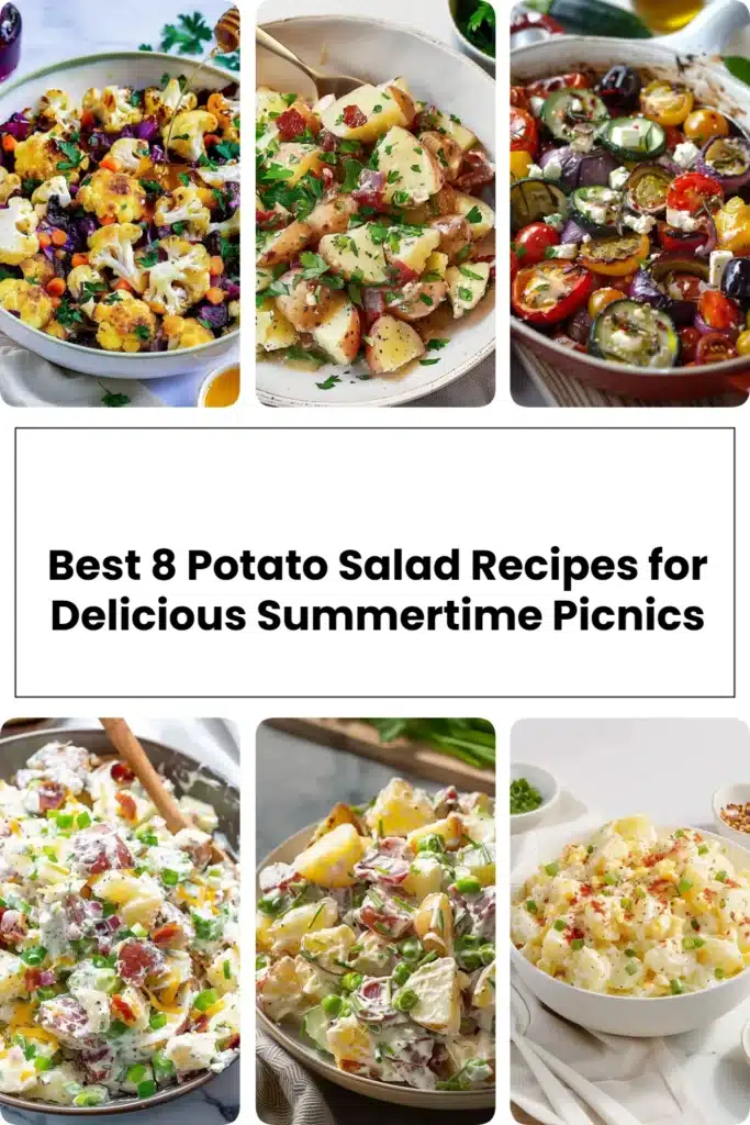 A variety of delicious potato salad recipes for summertime picnics.