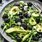 Delicious Blackberry Avocado Arugula Salad with vibrant colors and fresh ingredients