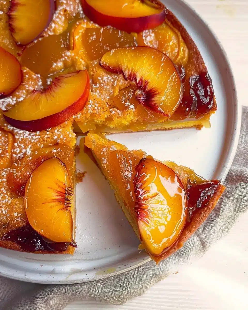 Browned Butter Peach Upside Down Cake