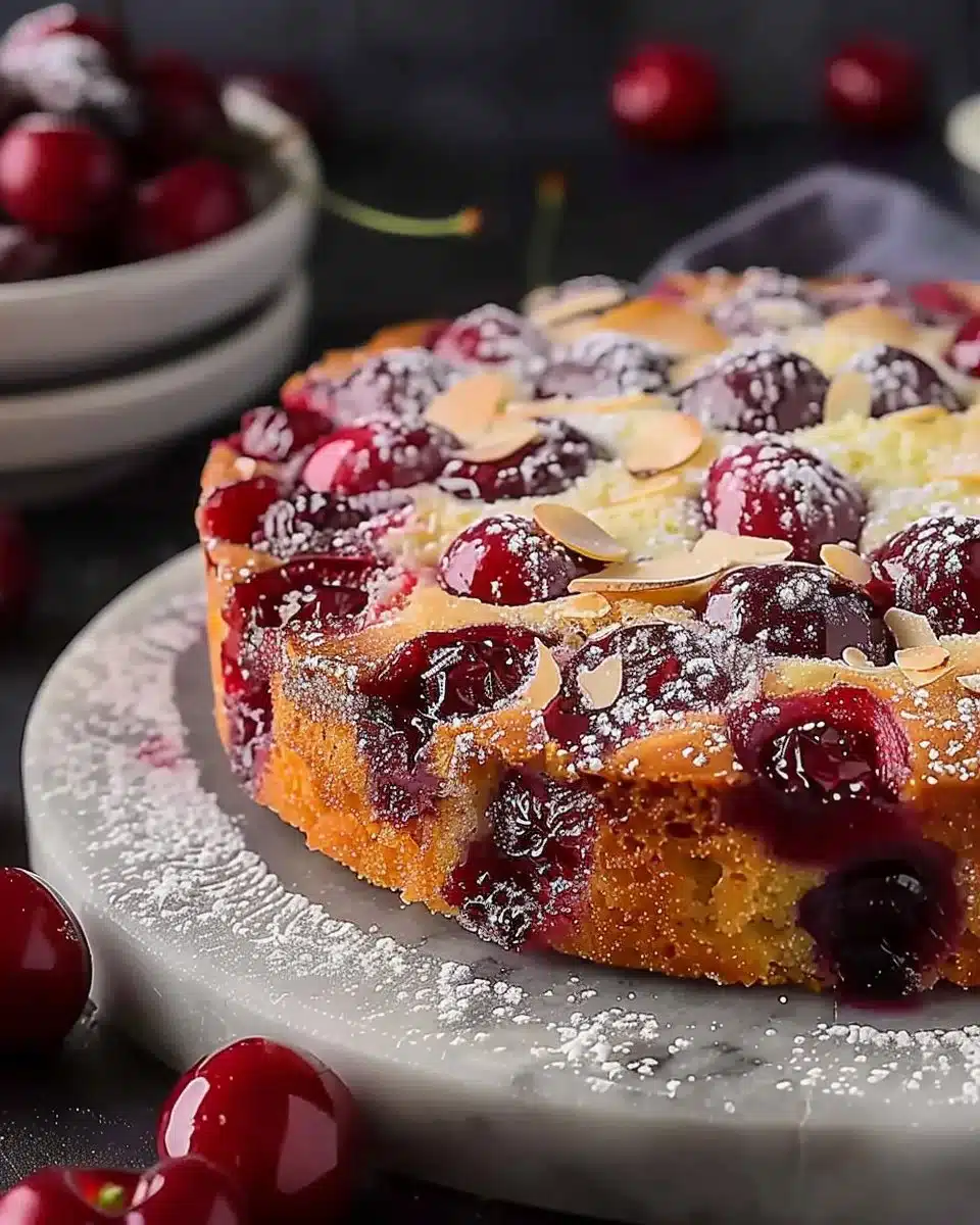 Cherry Almond Cake with Buttermilk