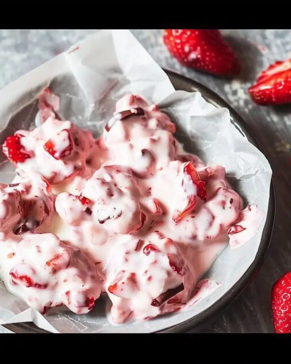 Chocolate strawberry yogurt clusters for a delightful snack