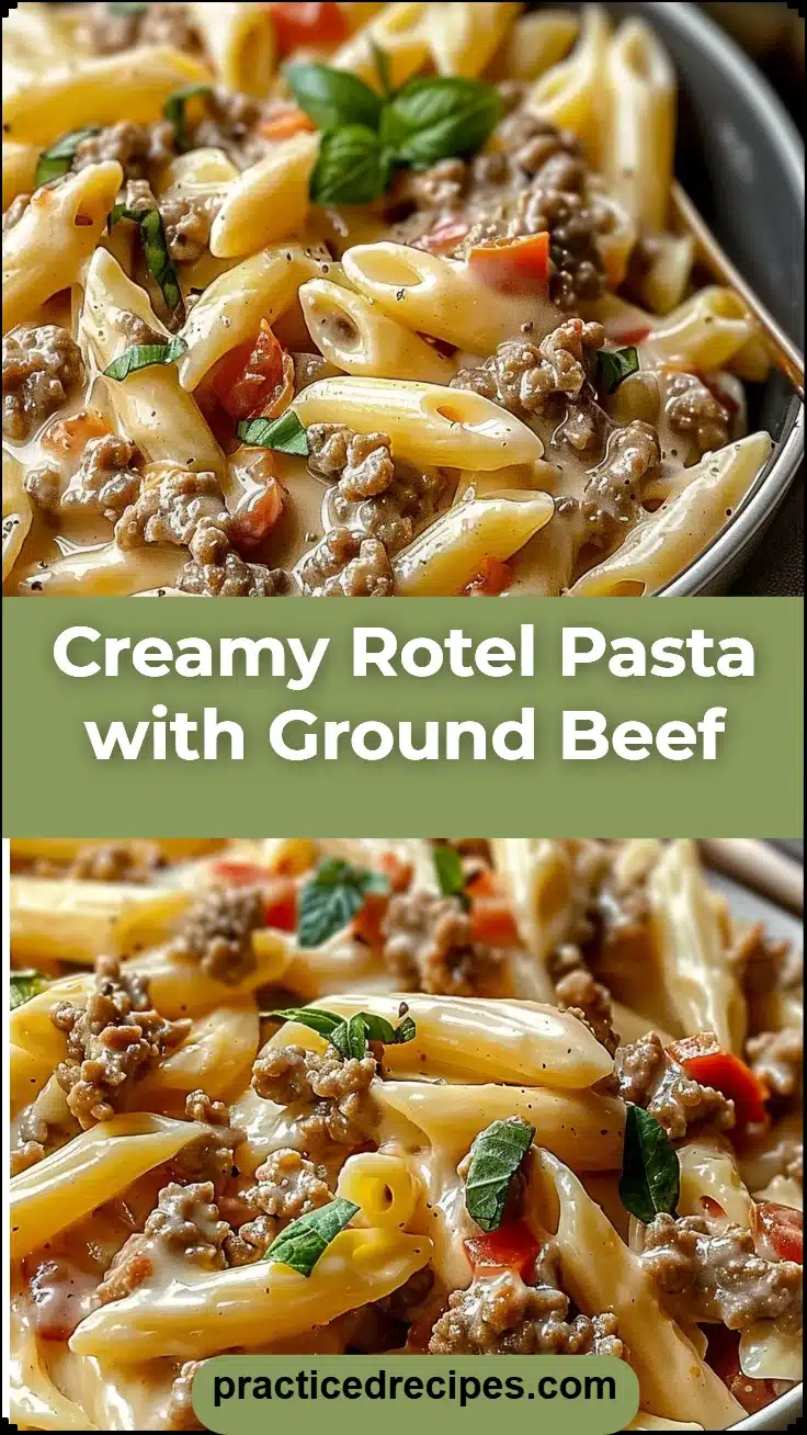 Creamy Rotel Pasta with Ground Beef