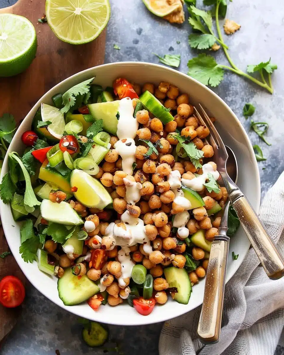 Crispy Chili Lime Garbanzo Beans Salad