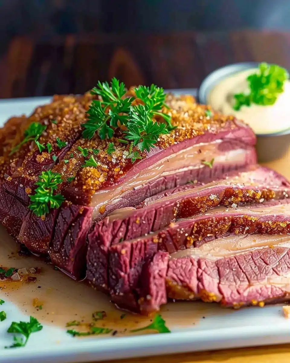 Crispy corned beef served with sides for a delicious meal
