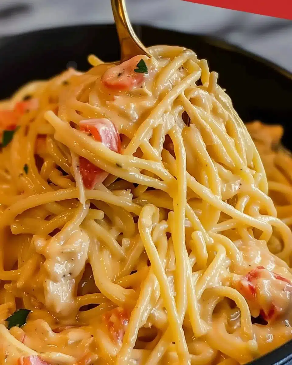 Crock Pot Cheesy Chicken Spaghetti