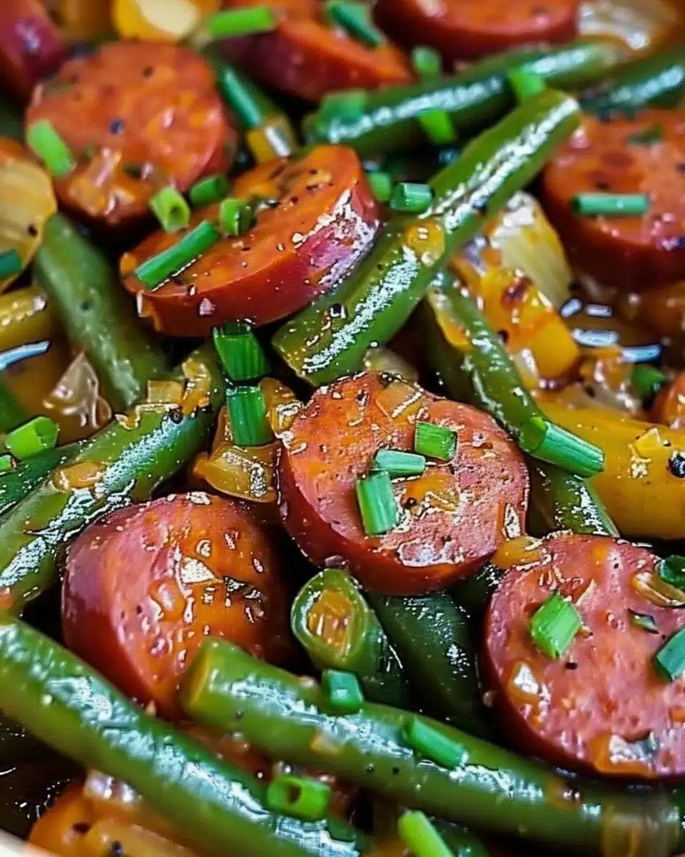 Crockpot Sausage and Green Beans