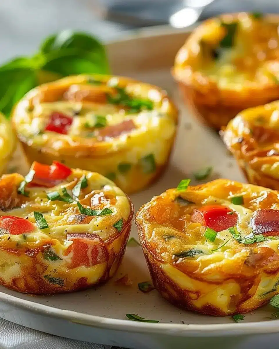 Delicious crustless mini quiches served on a platter