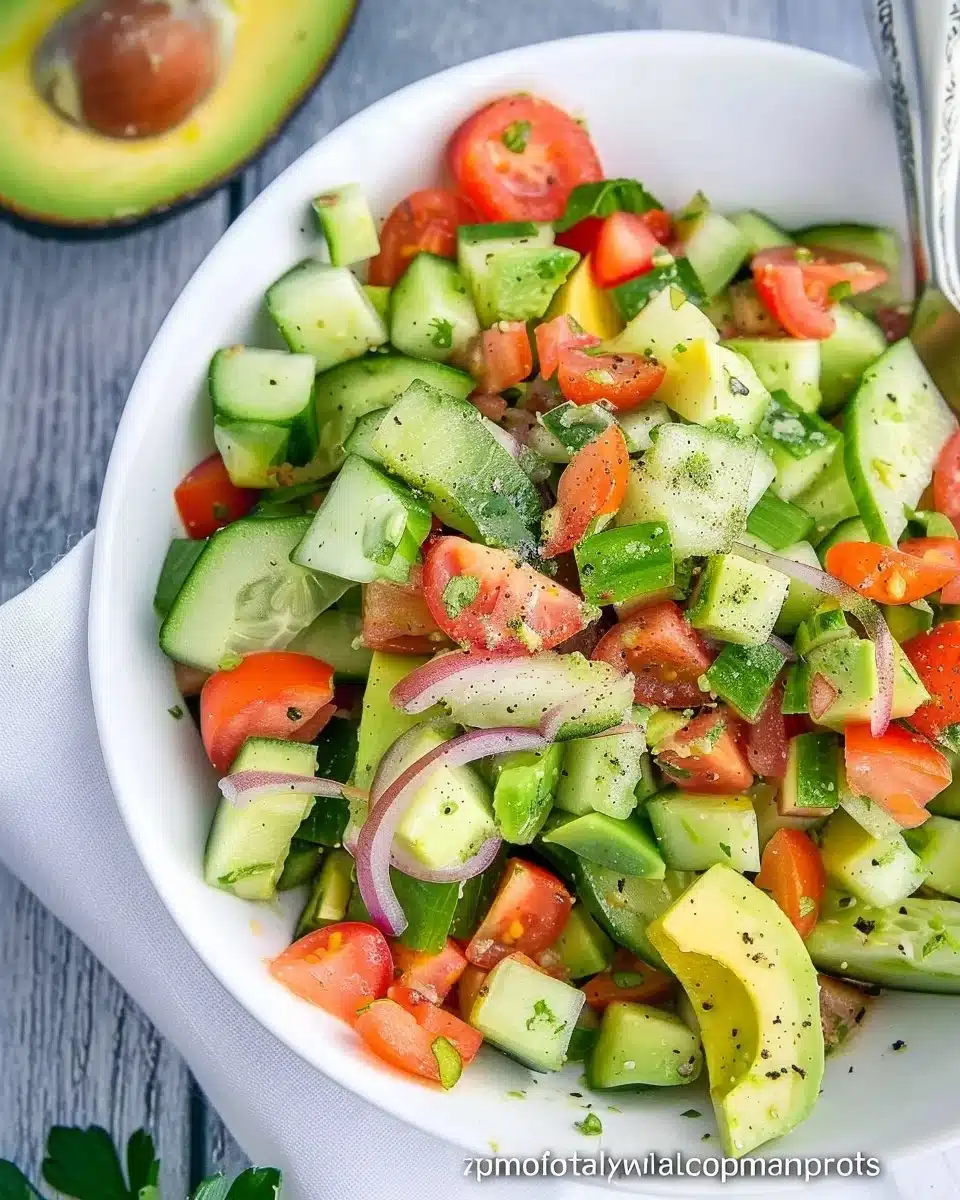 Cucumber Tomato Avocado Salad