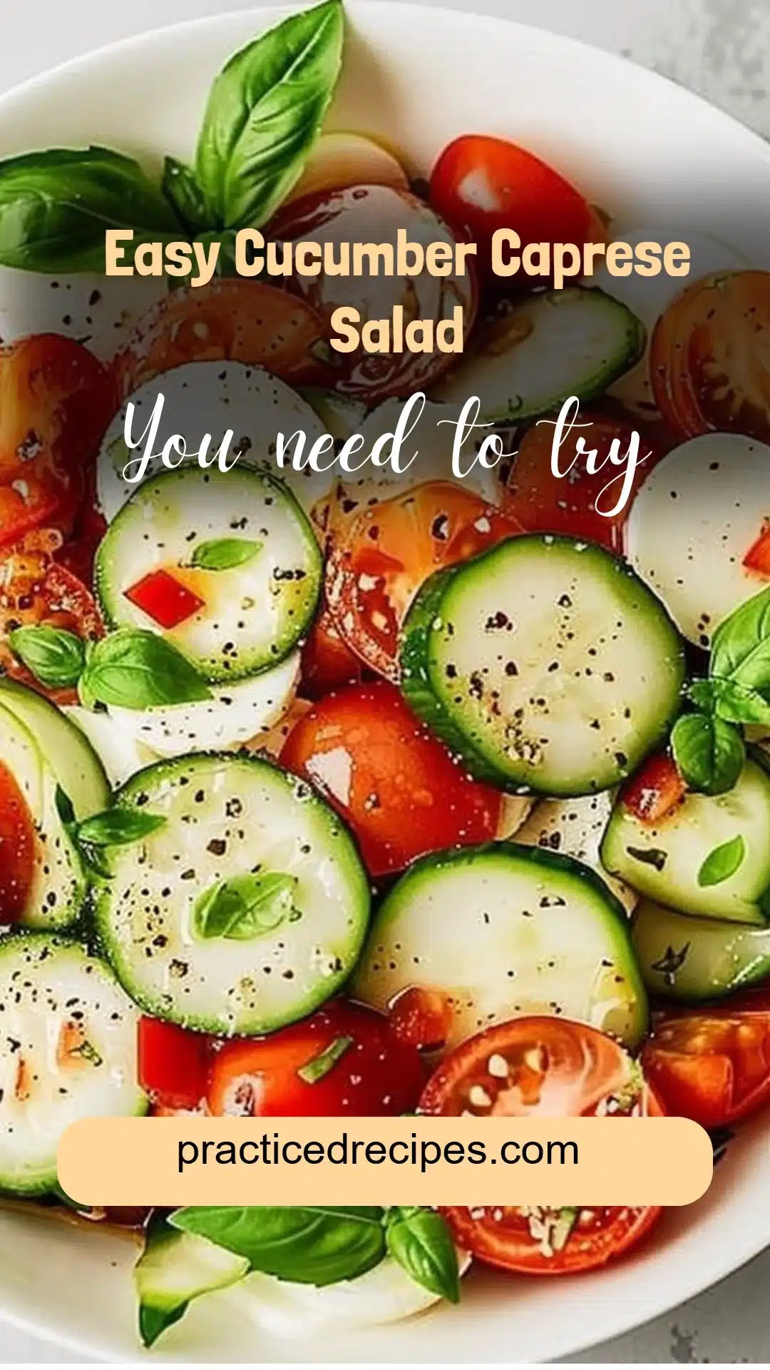 Easy Cucumber Caprese Salad