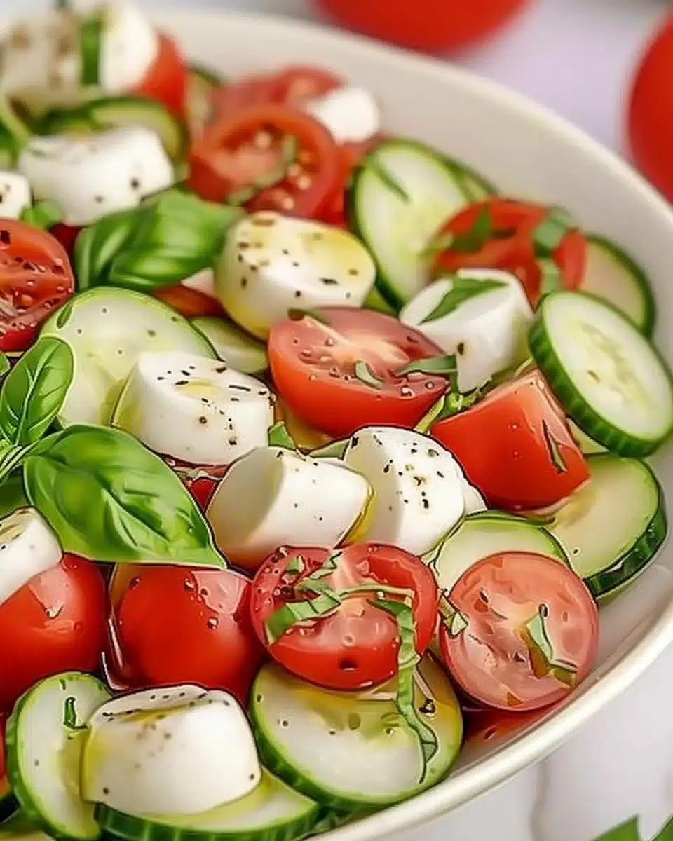 Easy Cucumber Caprese Salad