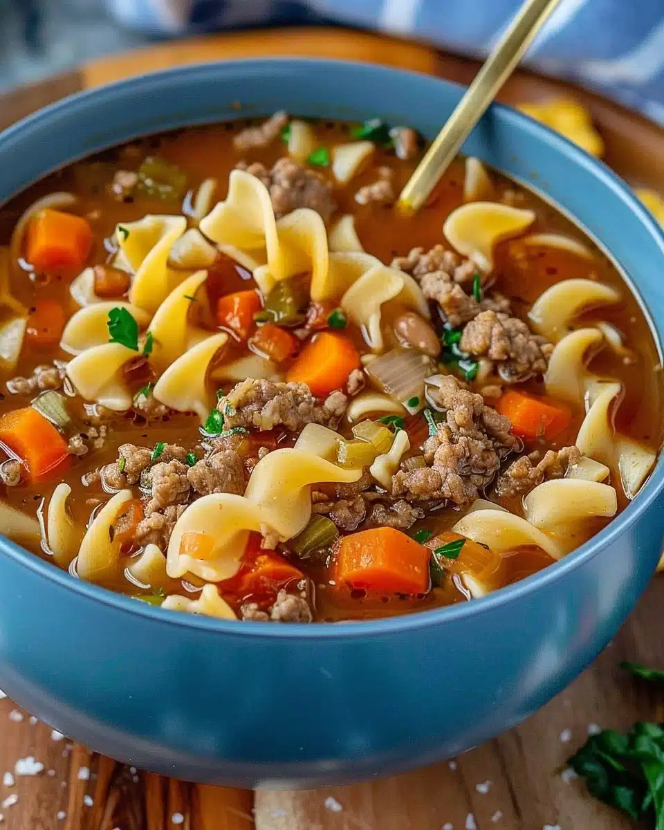 Easy Hamburger Noodle Soup