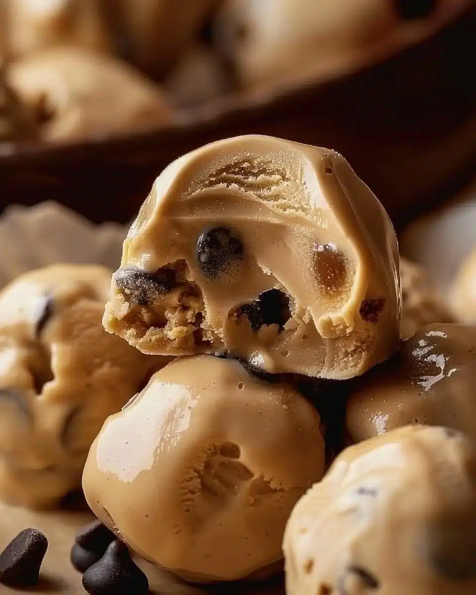 Frozen Greek yogurt peanut butter bites snack for a healthy treat