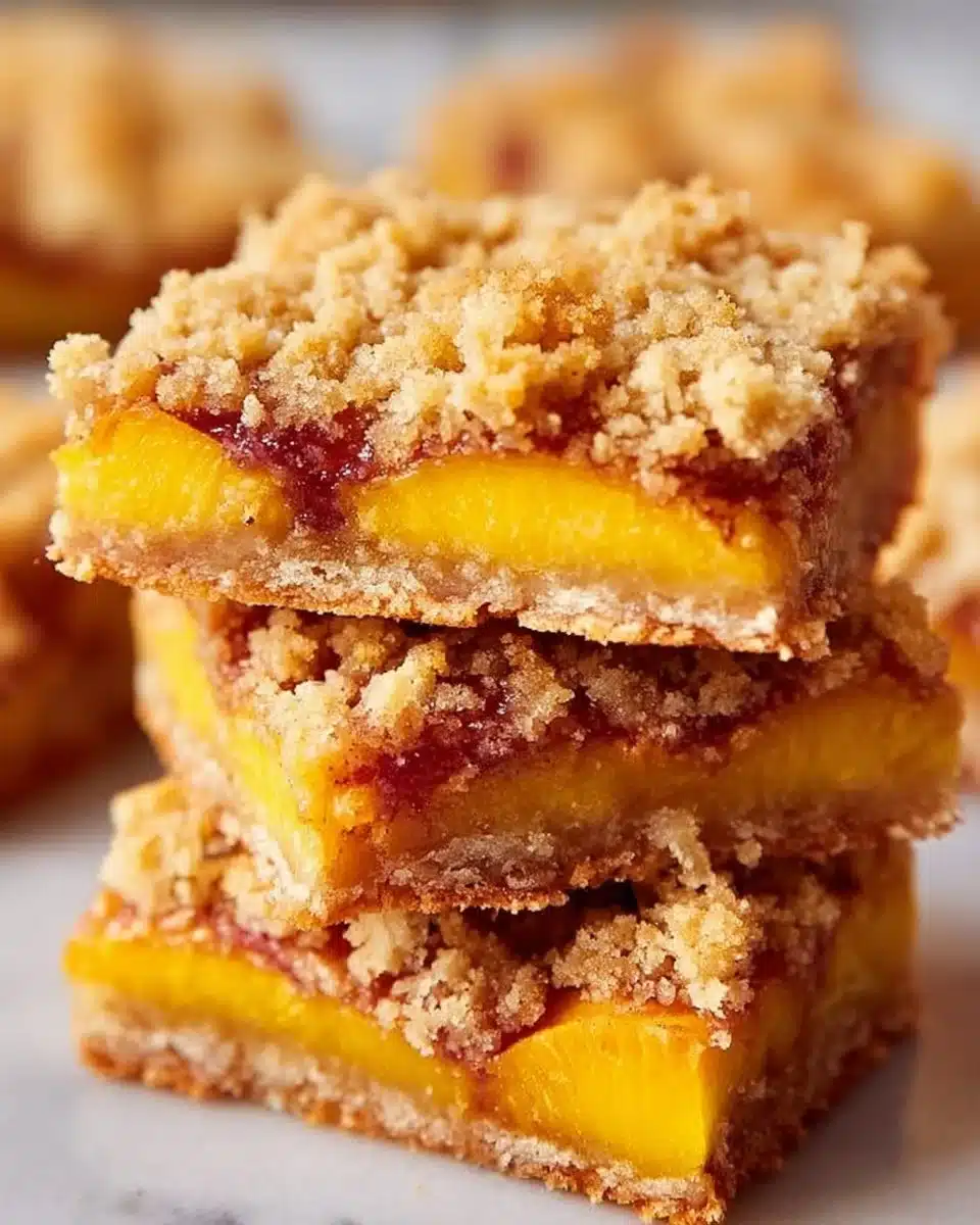 Delicious and fruity nectarine bars served on a plate