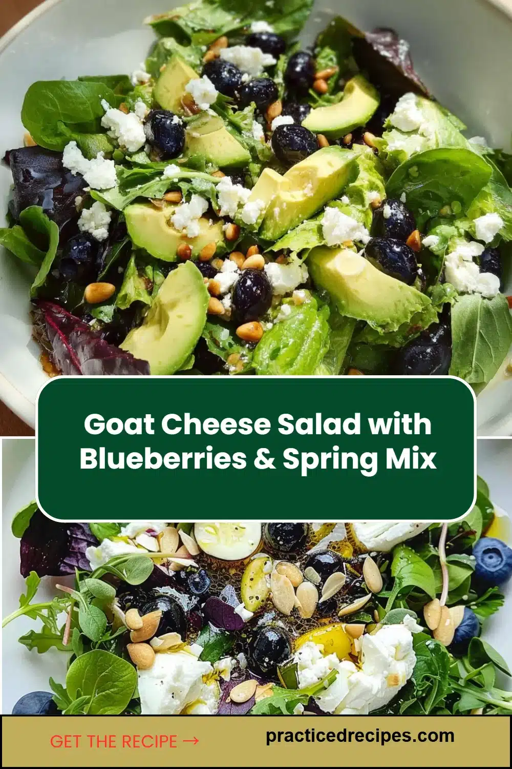 Goat Cheese Salad with Blueberries & Spring Mix