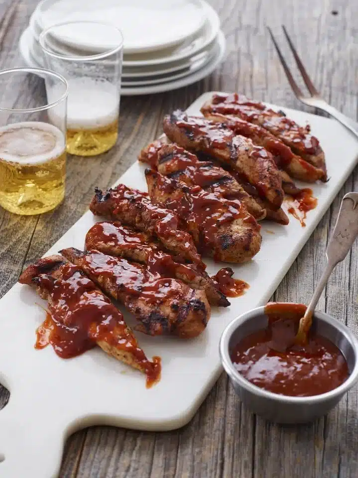 Delicious grilled BBQ chicken with smoky flavor and vibrant colors