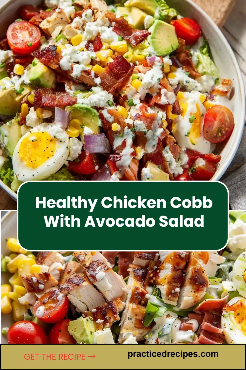 Healthy Chicken Cobb With Avocado Salad