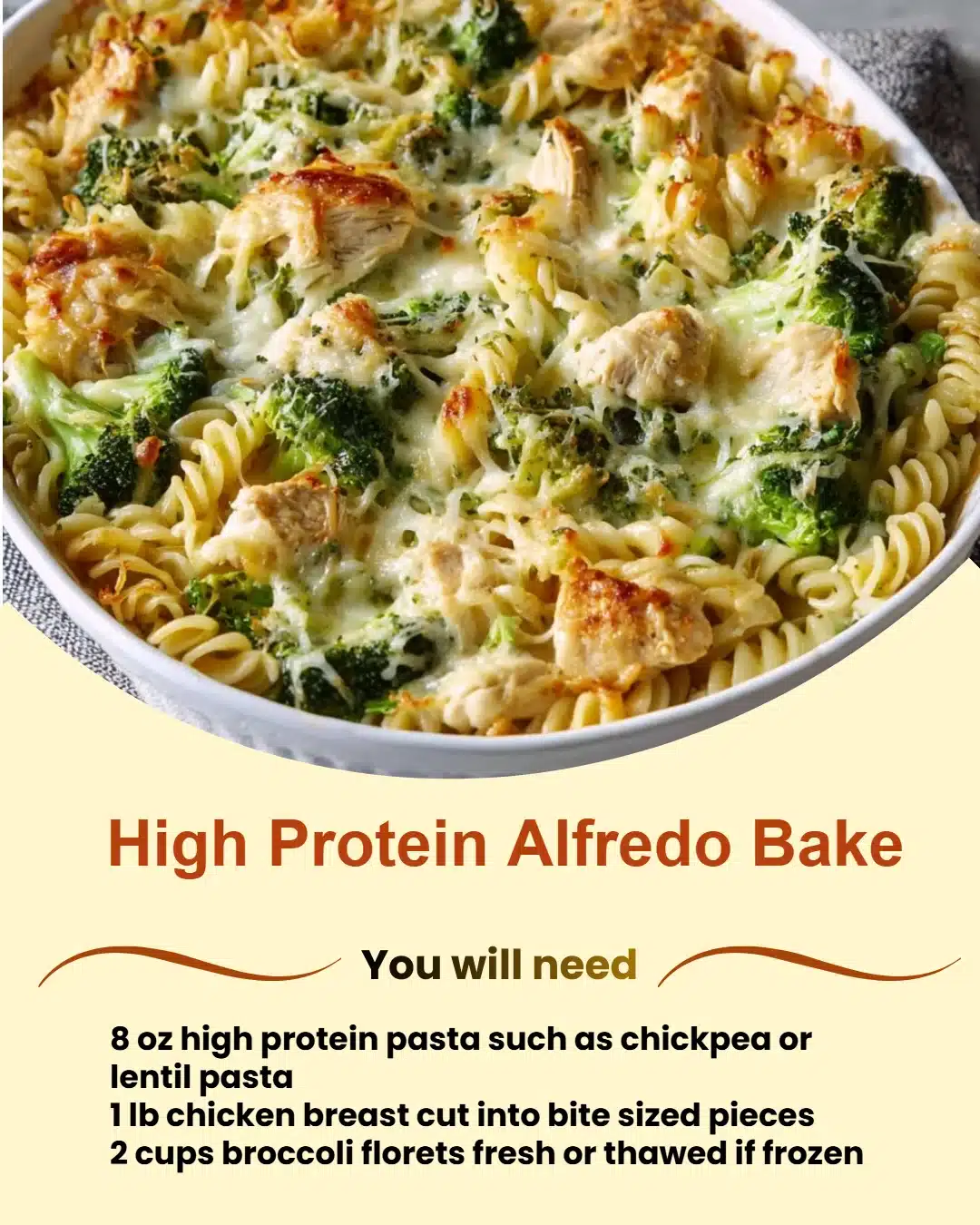 High Protein Alfredo Bake