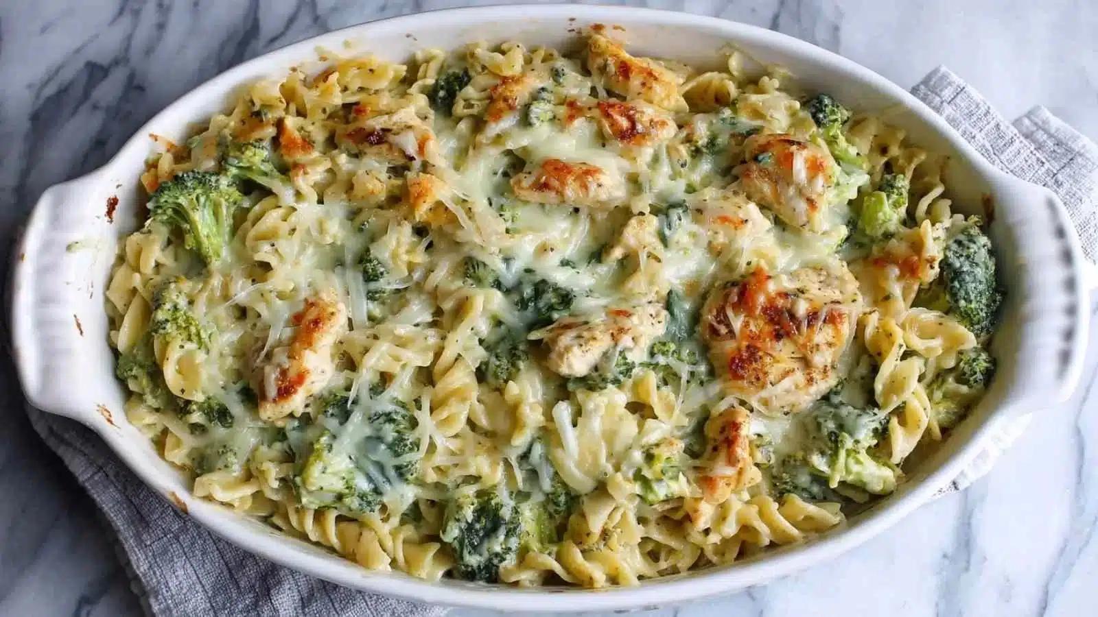 High Protein Alfredo Bake