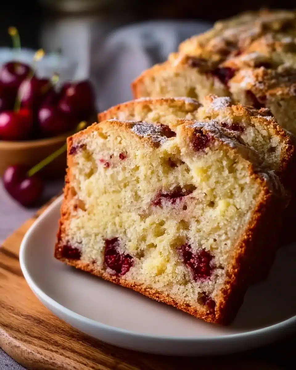 Delicious homemade cherry bread fresh out of the oven