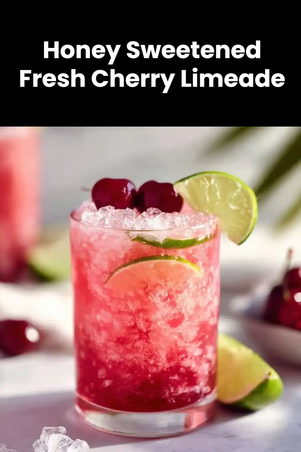 Honey Sweetened Fresh Cherry Limeade