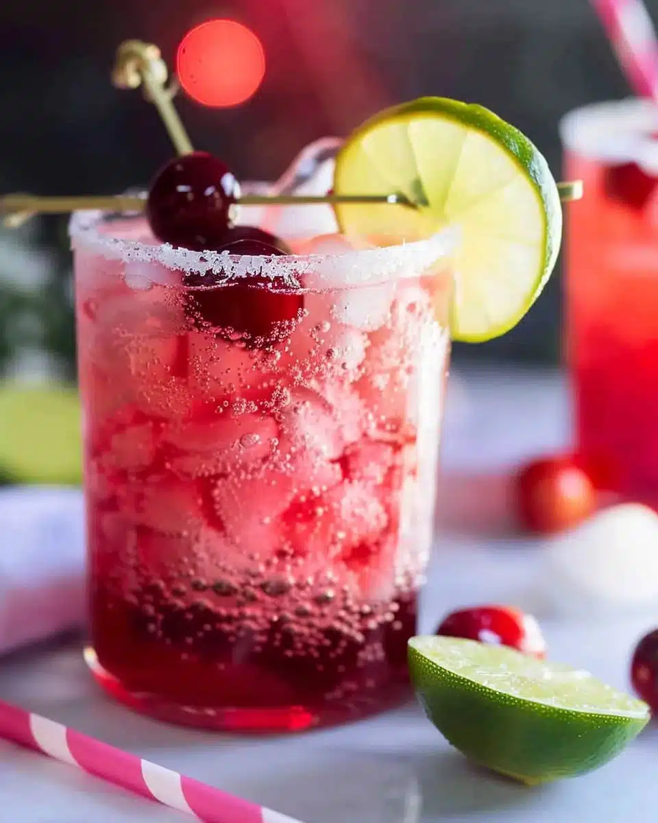Honey Sweetened Fresh Cherry Limeade