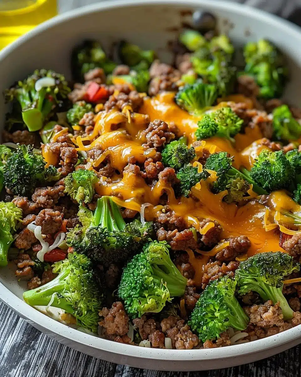 Keto Hamburger Broccoli Skillet