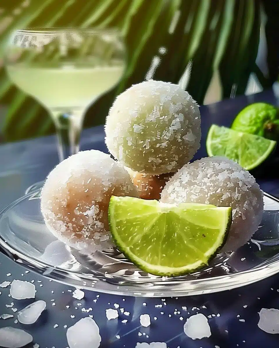 Delicious Margarita Balls, bite-sized treats with lime and tequila flavor
