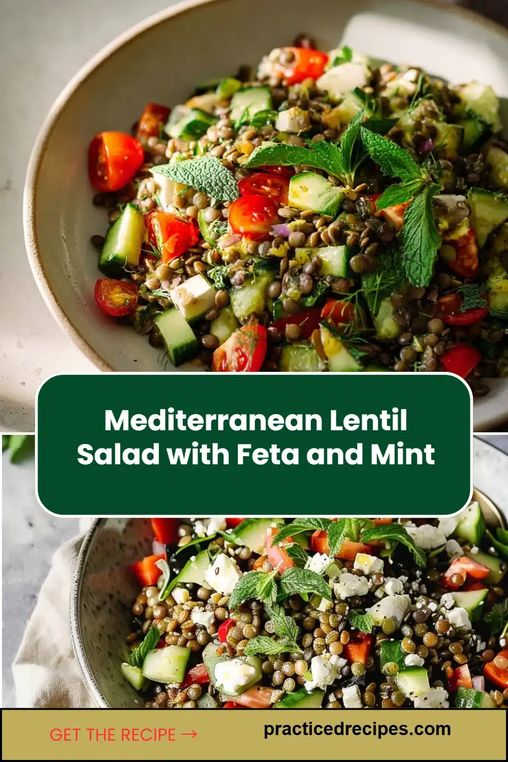 Mediterranean Lentil Salad with Feta and Mint