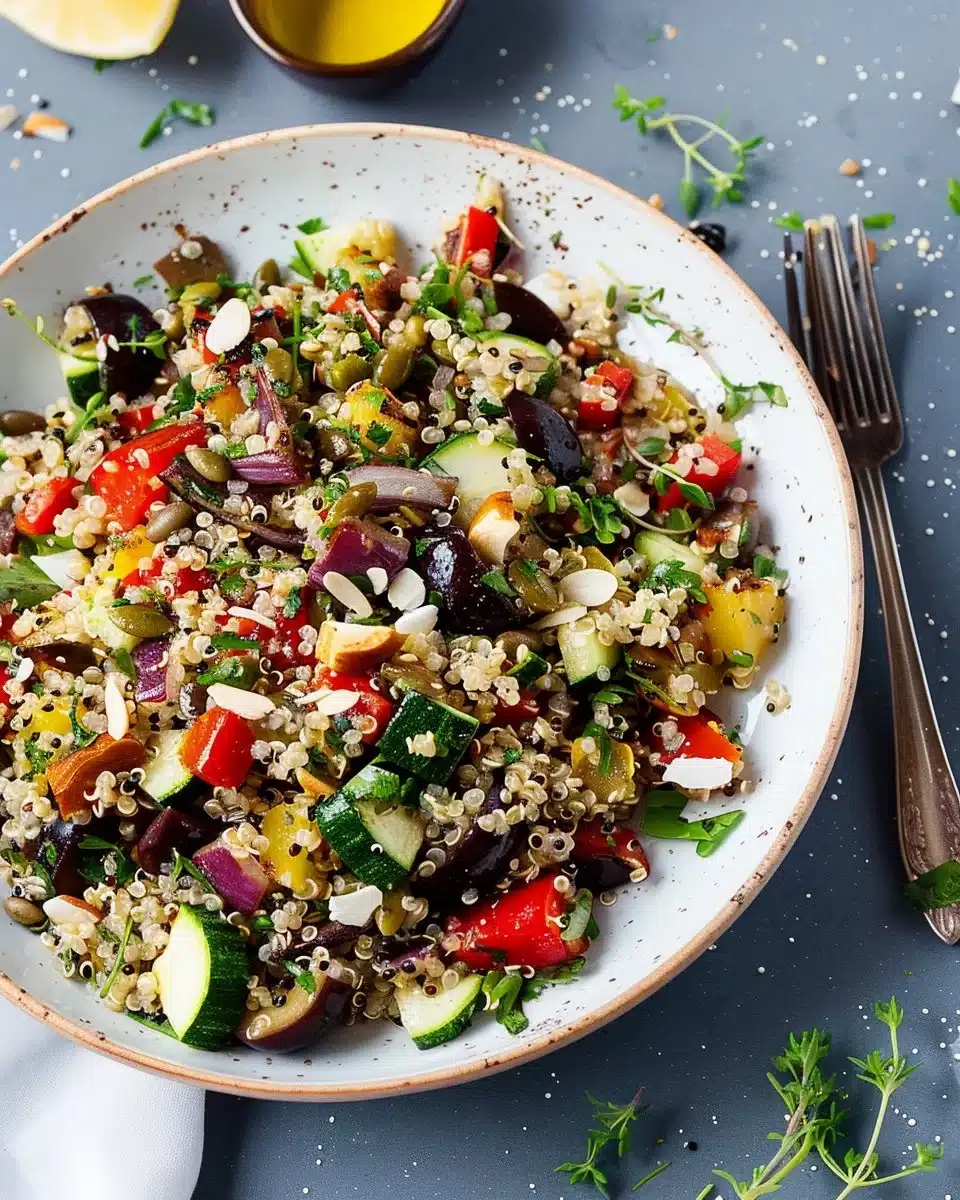 Mediterranean Quinoa Salad with Roasted Summer Vegetables