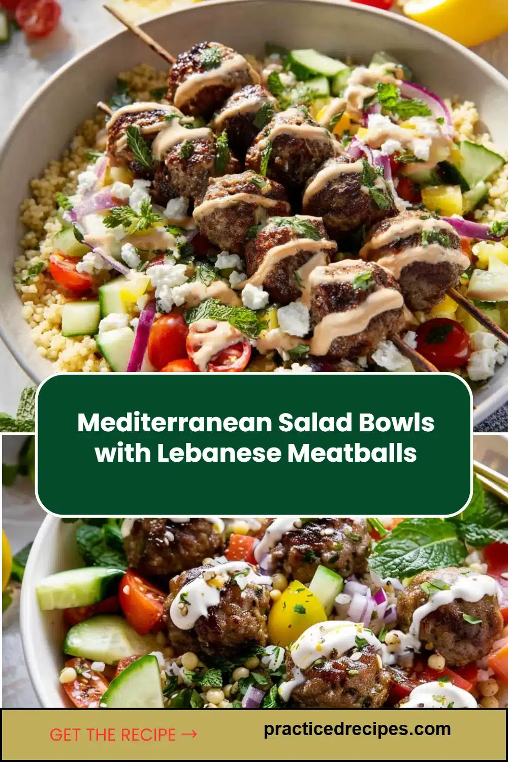 Mediterranean Salad Bowls with Lebanese Meatballs