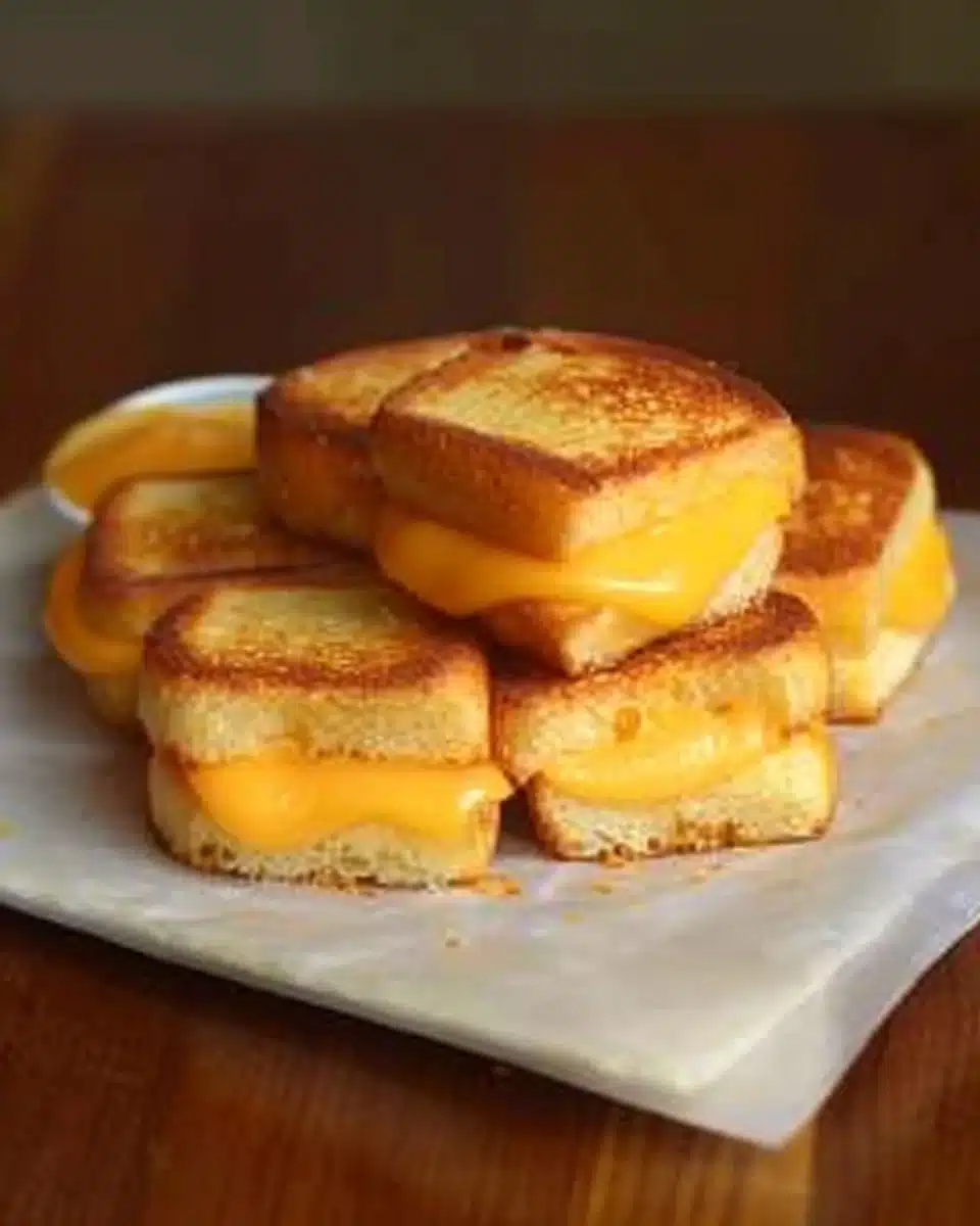 Mini Grilled Cheese Hawaiian Rolls served on a platter