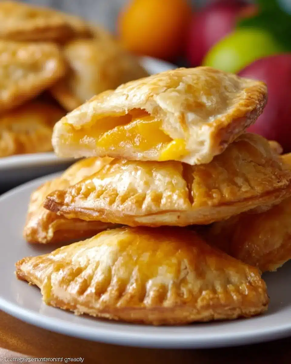 Delicious homemade nectarine hand pies on a rustic wooden table