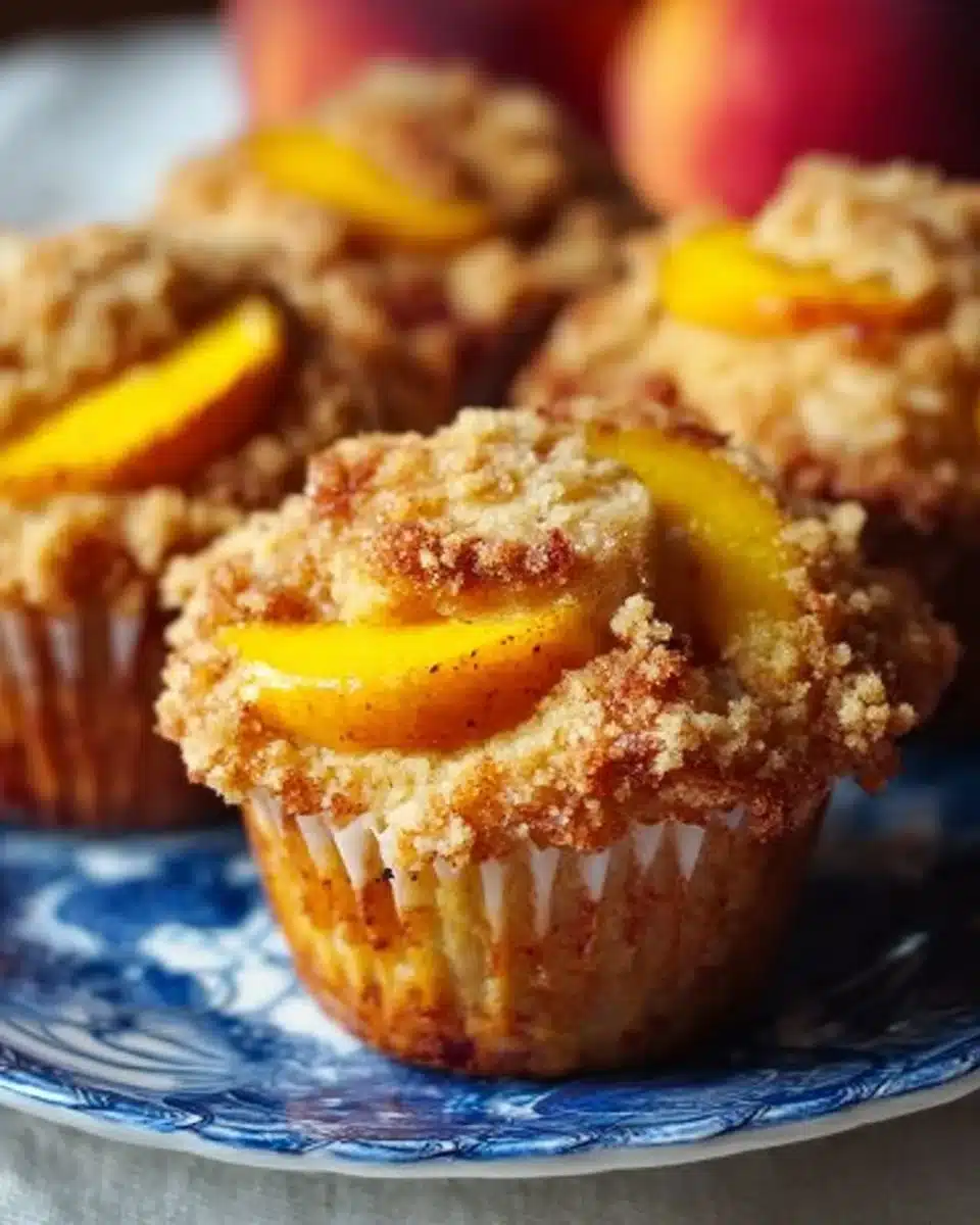 Freshly baked nectarine muffins on a cooling rack