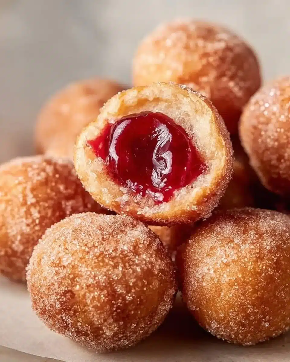Delicious Quick Cherry Pie Bites served on a plate with a cherry on top.