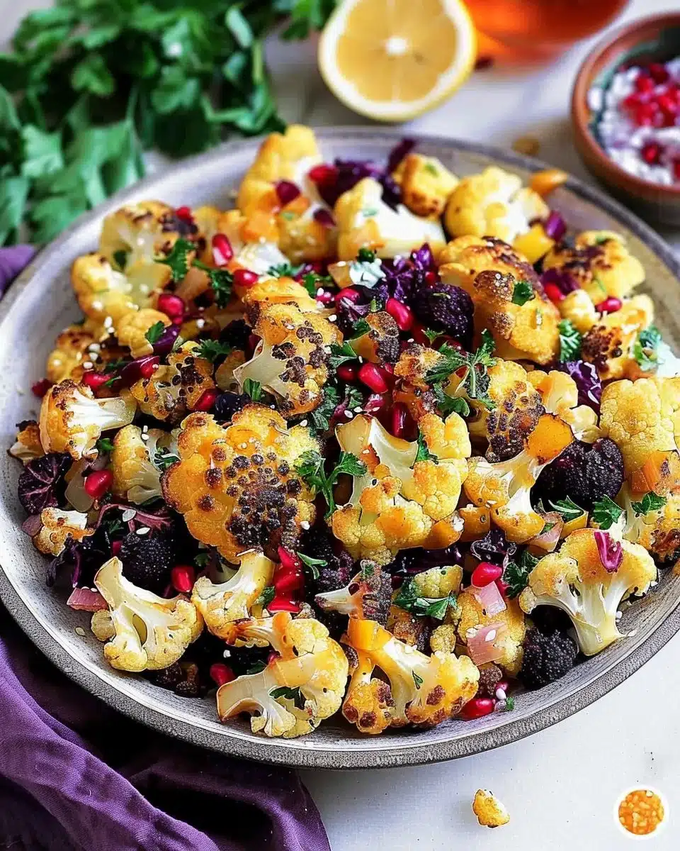 Roasted Cauliflower with Honey and Lemon Dressing