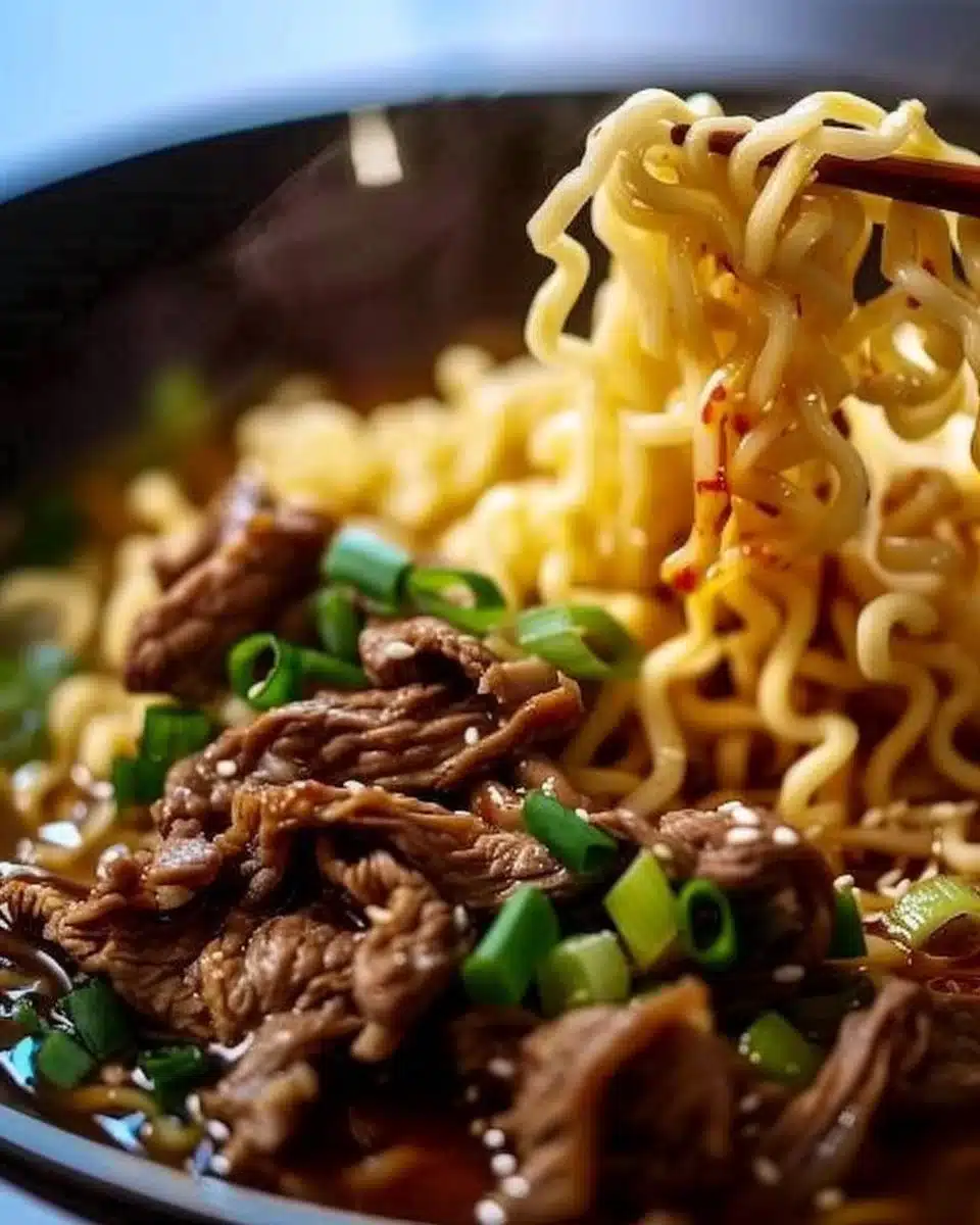 Slow Cooker Beef Ramen Noodles