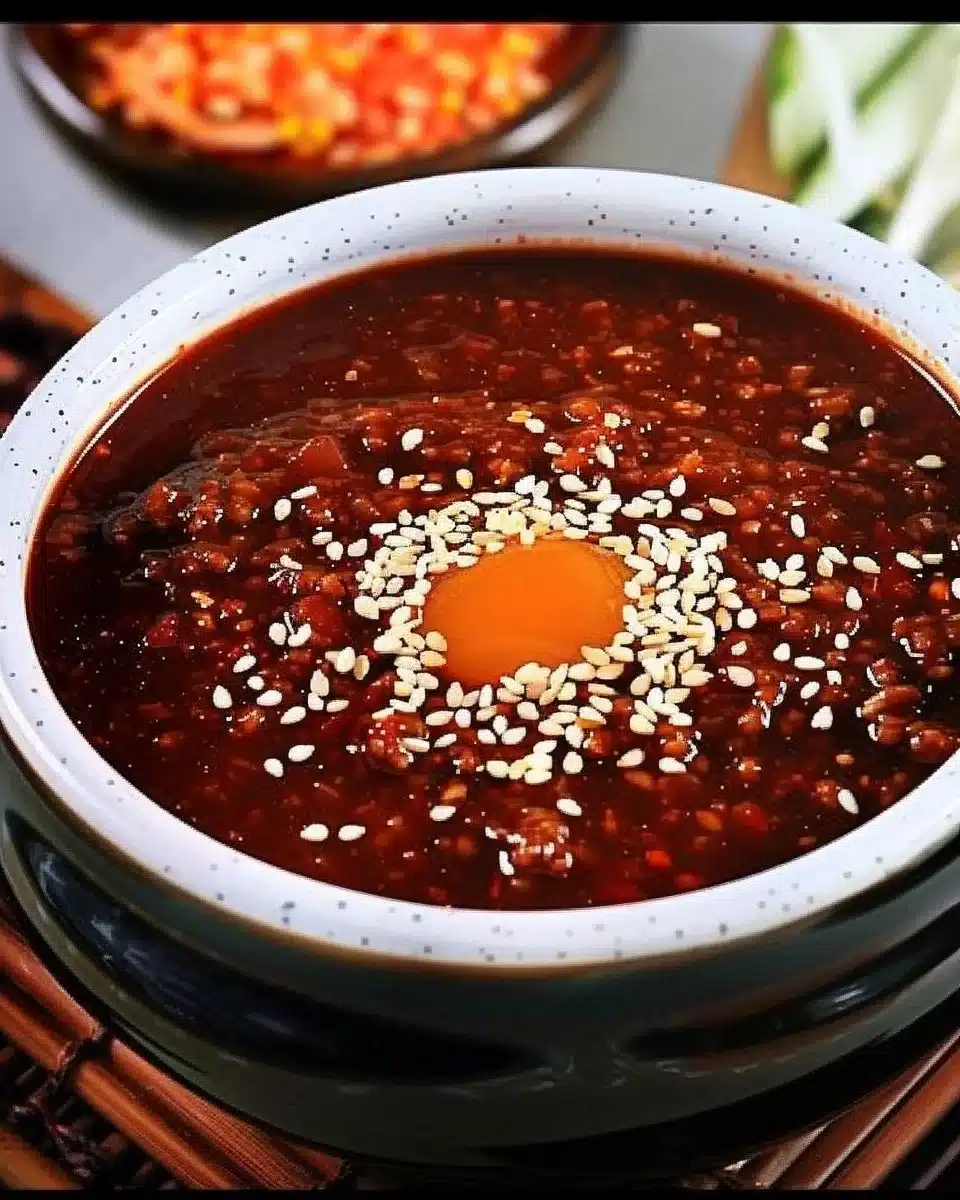 Homemade spicy bibimbap sauce for Korean cuisine