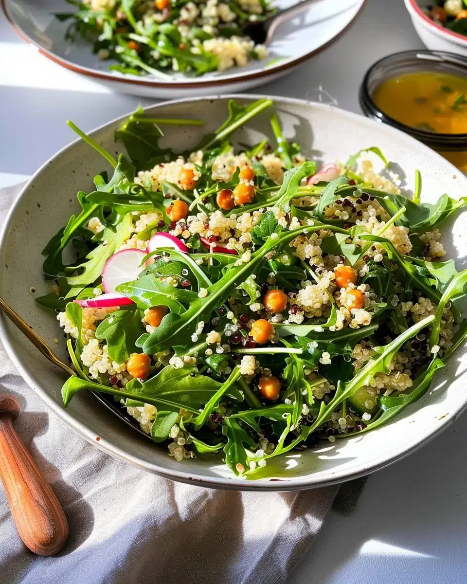 Spring Arugula and Quinoa Salad with Lemon Dressing