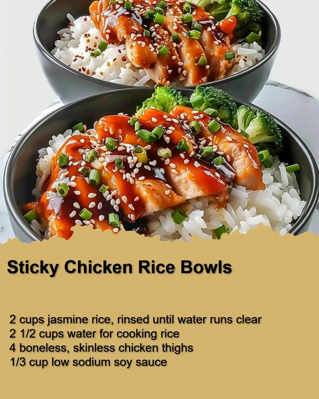 Sticky Chicken Rice Bowls