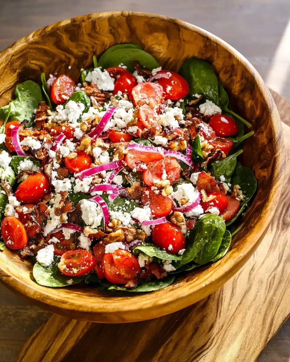 Fresh Strawberry Spinach Salad with Poppyseed Dressing served on a plate
