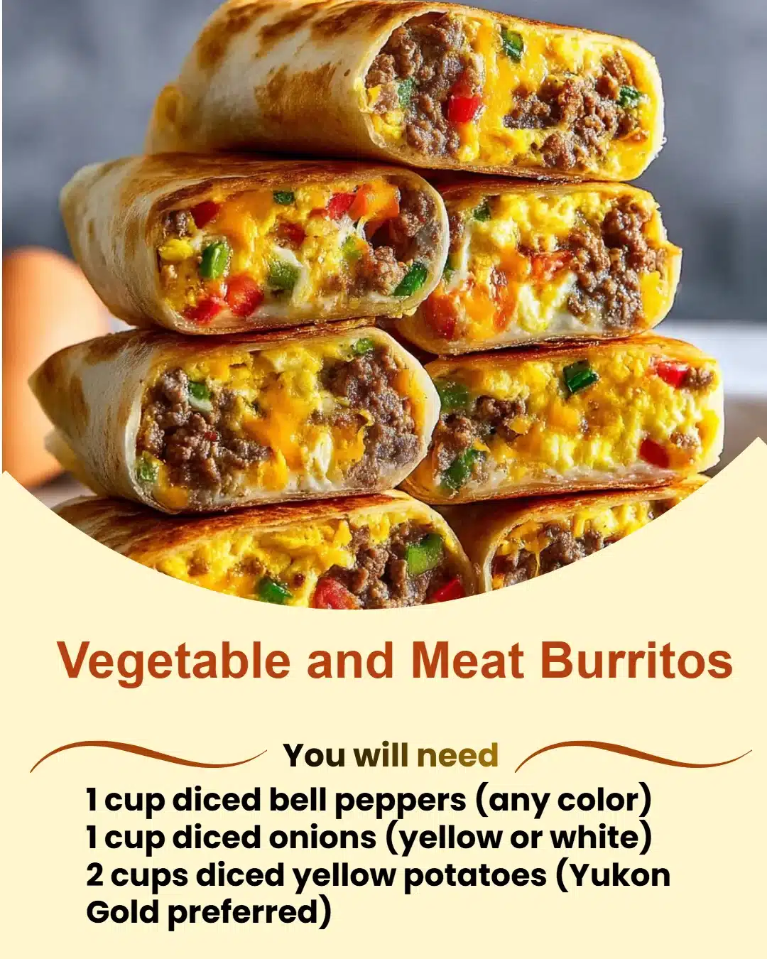 Vegetable and Meat Burritos