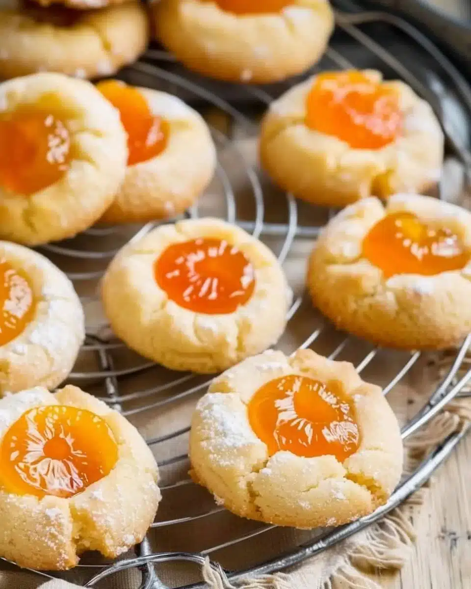 Apricot Filled Thumbprint Cookies