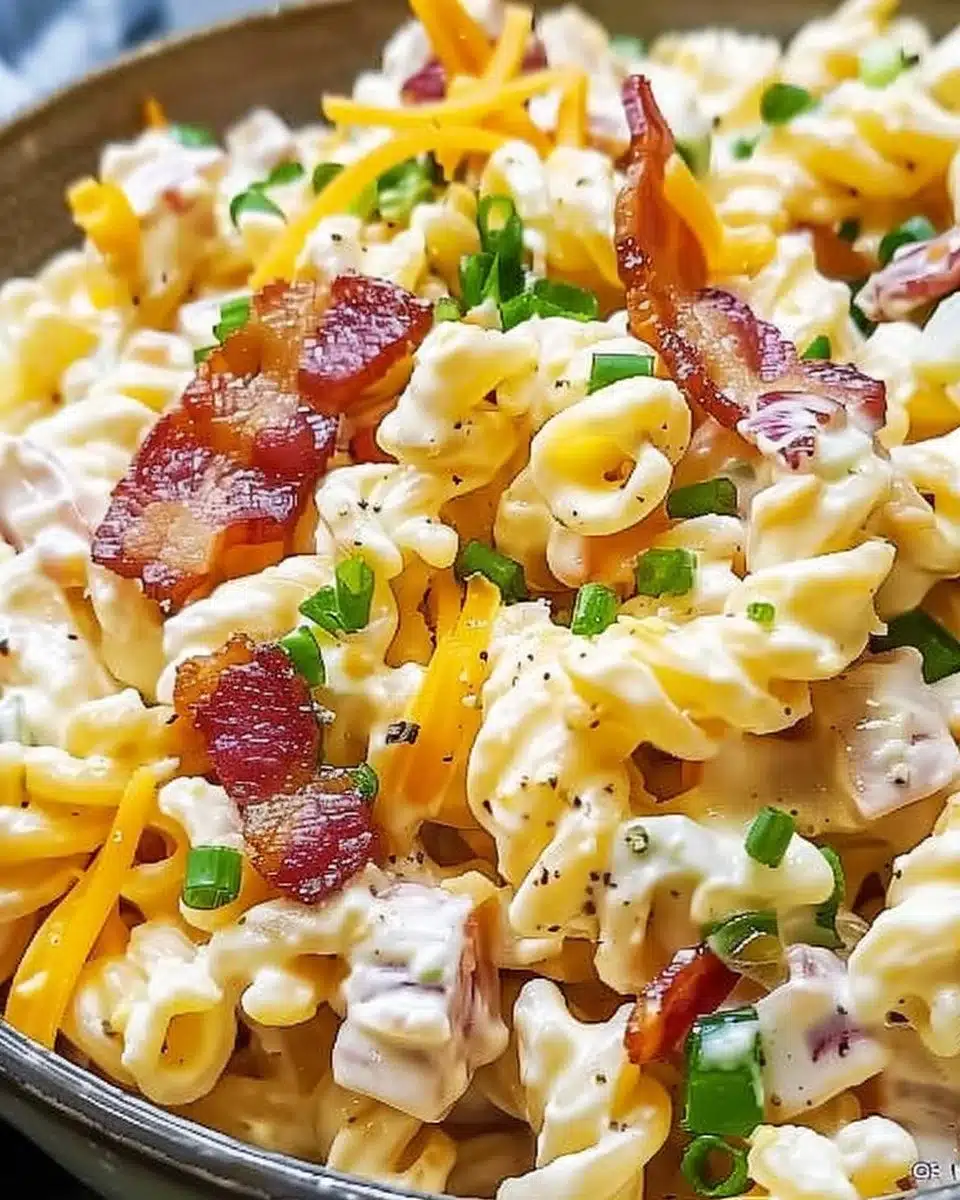 Creamy Bacon Cheddar Ranch Pasta Salad for Summer Fun